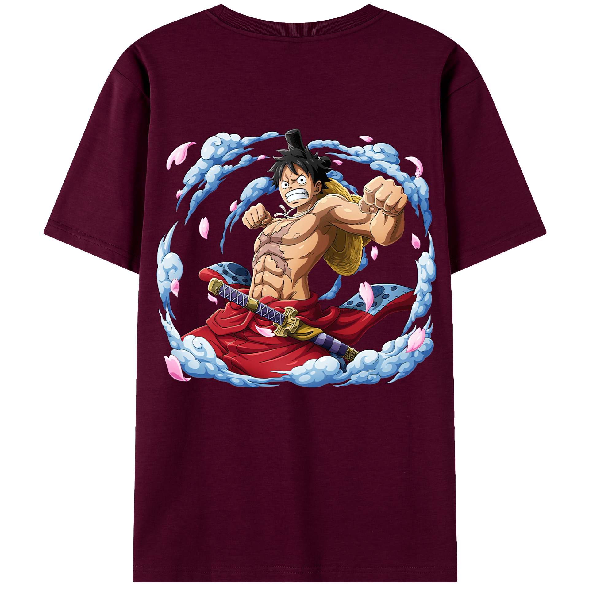ワンピース モンキー・D・ルフィ ONE PIECE Monkey D. Luffy レディース半袖Tシャツ(バックプリント)
